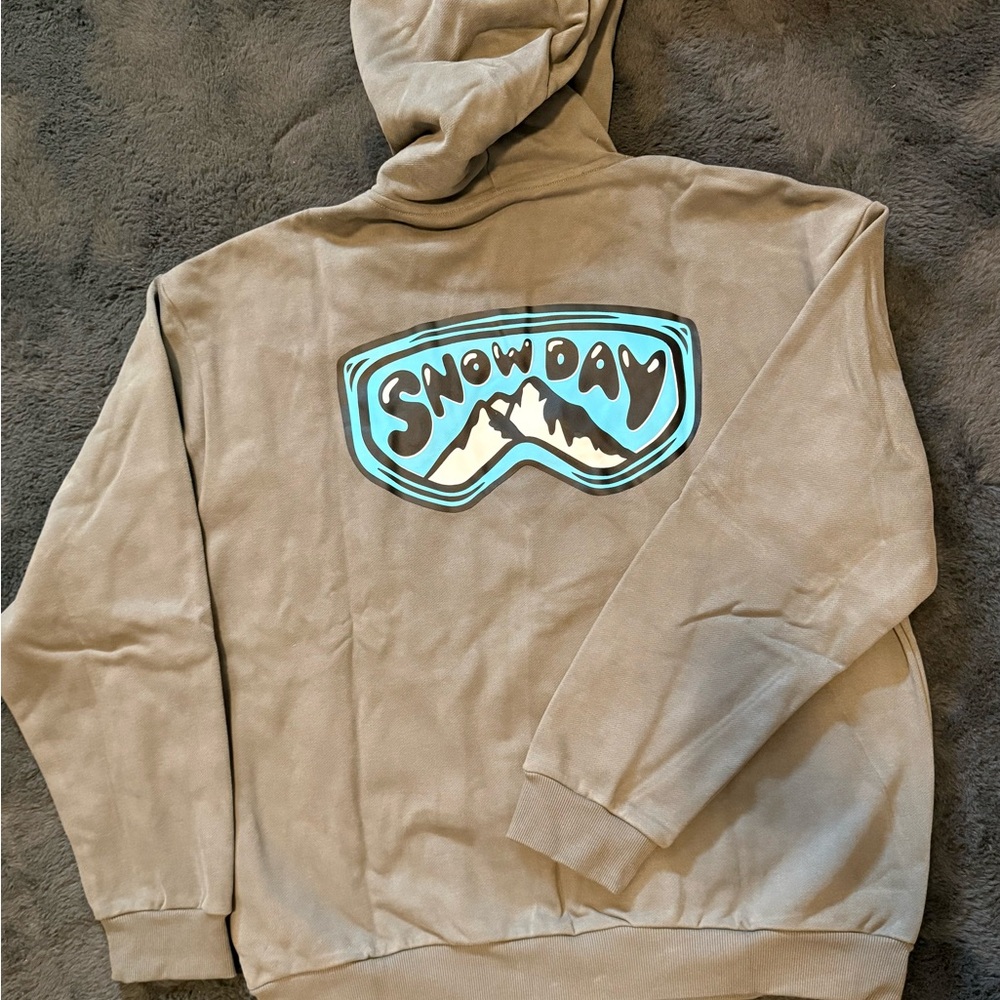 SNOWDAY Mountain Goggles Hoodie Grey Size XL